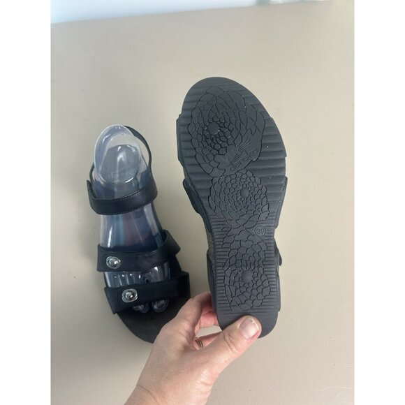 Dansko Savannah Black Leather Strappy Cork Wedge Sandals Women Size 8.5 EU 39 - Picture 7 of 11